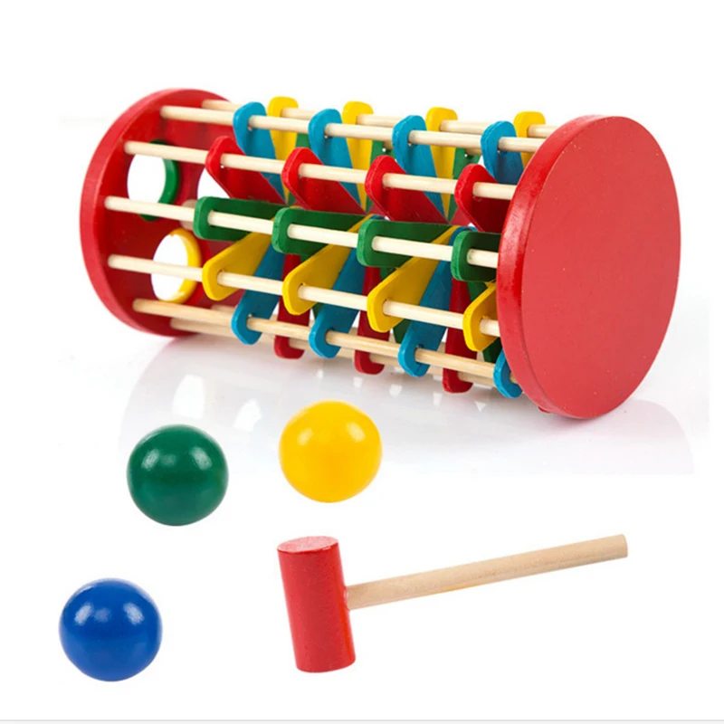Finest  Wooden Toys Batting Ladder Hand Knock The Ball Montessori Mathematics Early Educational Colorful To