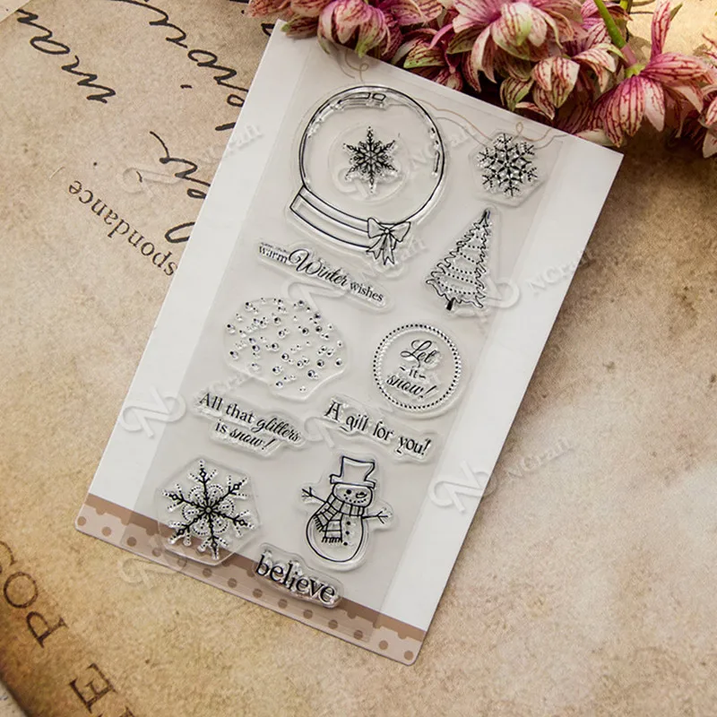 

Snowy day Clear Silicone Rubber Stamp for DIY scrapbooking/photo album Decorative craft clear stamp chapter T-0212