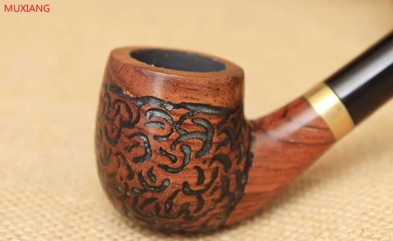 12 imported rosewood beautiful enchased long stem tobacco pipe with bent acrylic mouthpiece reading smoking pipe for cigarette weed smoking