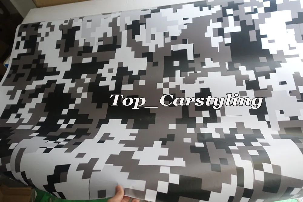 white black grey pixel camo digital Vinyl car wrapping film Truck wrap covering 3M HEXIS SMALL TIGER FOIL (5)