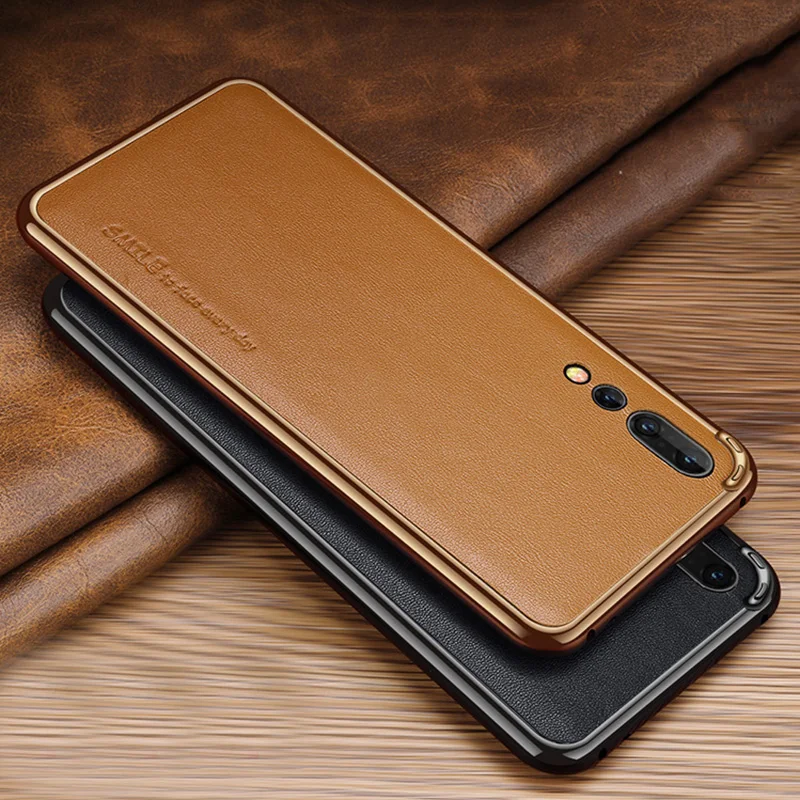 Binbo для Huawei P20 Pro чехол роскошная натуральная кожа + алюминиевая металлическая