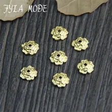 Бусина из серебра 925 пробы Золото Цвет сосуд цветок Torus Свободные Spacer бисера шапки Diy ручной работы ремесло стерлингового серебра ювелирные изделия