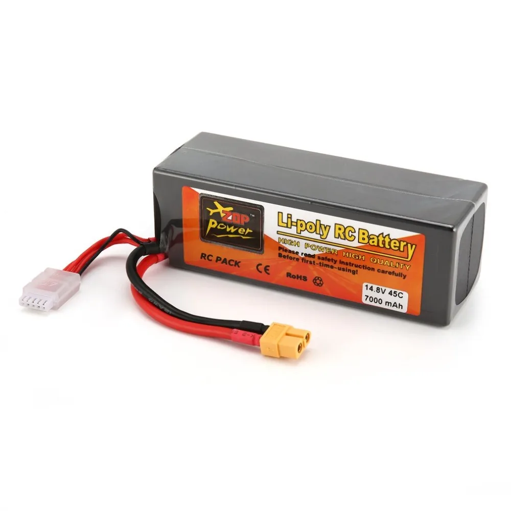 

ZOP Power 14.8V 7000mAh 45C 4S 1P Lipo Battery XT60 Plug Rechargeable for RC Racing Drone Quadcopter Helicopter Car Boat Model