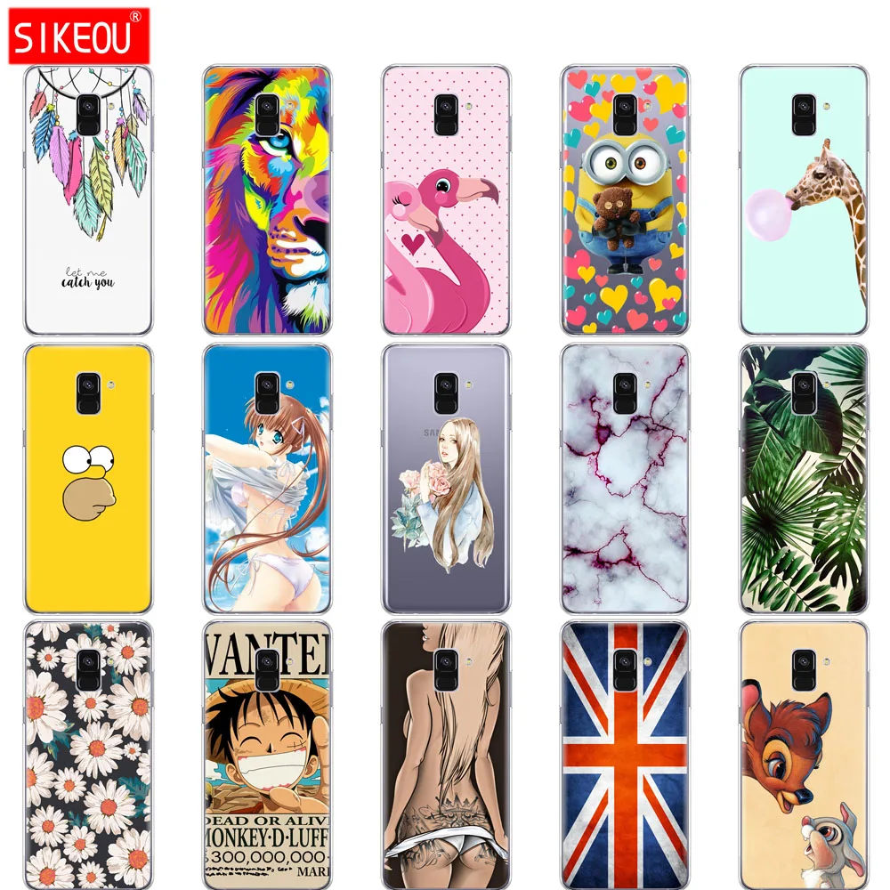 

Soft TPU Phone Case For Samsung Galaxy A8 2018 A530 A530F silicone Cover For Samsung A8 Plus 2018 A730 A730F Clear Case blue sky