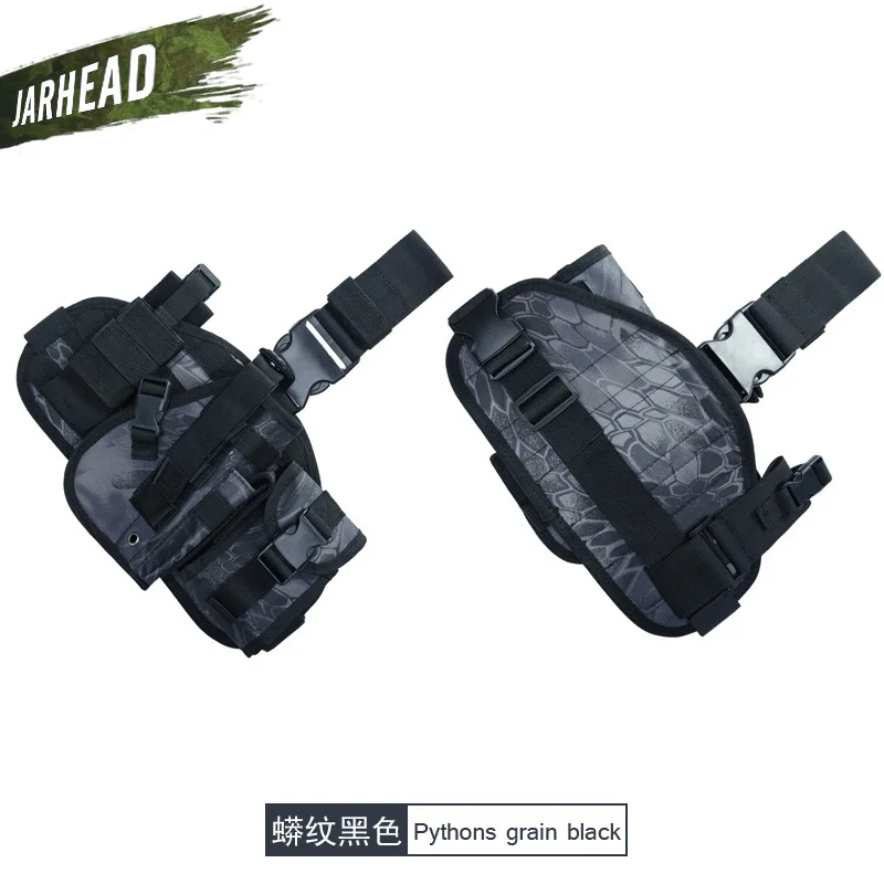 Тактический Molle Drop Leg платформа и пистолет кобура Glock страйкбол Бедро пистолет Регулируемый Торнадо ноги кобура Охота - Цвет: BlackPython