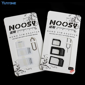 

300set/lot Noosy Nano SIM Card Micro SIM Card to Standard Adapter Adaptor Converter Set For Mobile Phone with Eject Pin Key