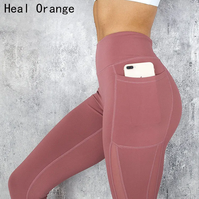 

New Yoga Leggings Mesh Stitching Fitness Push Up Leggings Women Elastic Sport Leggins Workout Side Pocket Sexy Pencil Pant