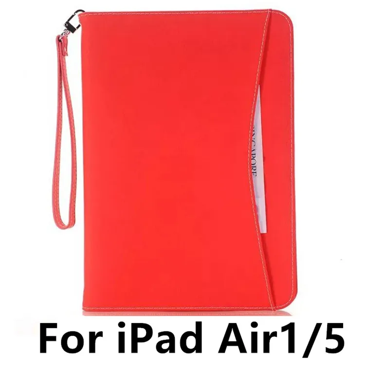 Роскошный чехол из искусственной кожи для Apple iPad Air 2 Air 1 Tablet Case Wallet Smart Cover для iPad 6 iPad 5 iPad Pro 9,7+ стилус - Цвет: Red 1