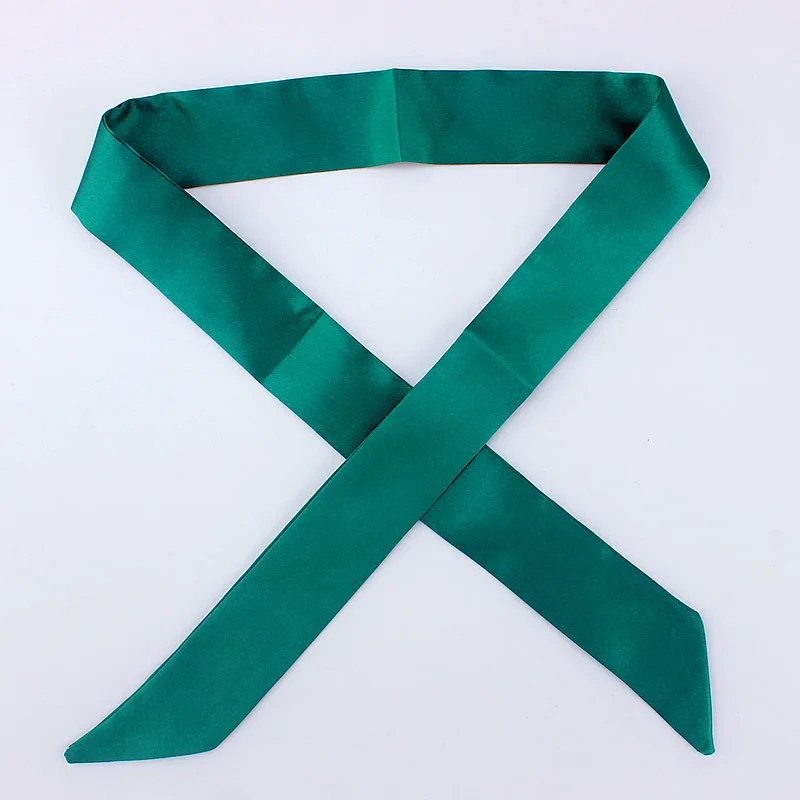 30 цветов, женский шарф, модный однотонный шарф, узкая маленькая лента на голову, шарф с ручкой для волос, роскошный брендовый декоративный галстук - Цвет: D92 Green 1