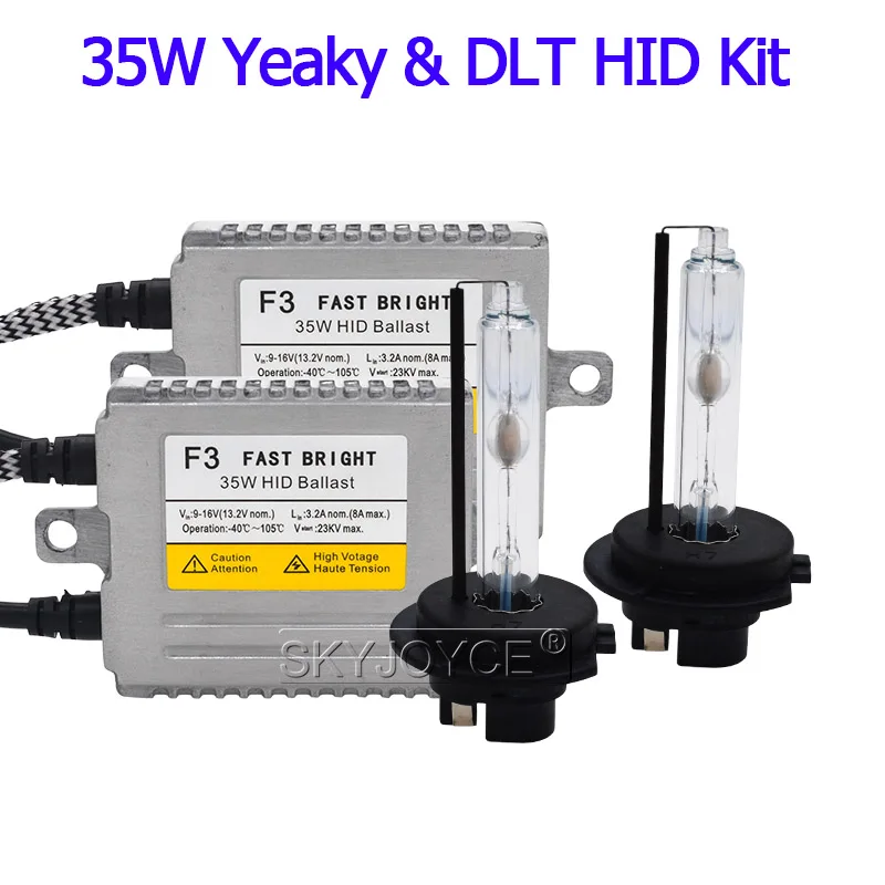 SKYJOYCE 35W Yeaky HID Bulb Kit Xenon H1 H7 H11 HB3 D2H Yeaky Xenon Kit 4500K 5500K 6500K 35W Fast Bright DLT F3 HID Ballast Kit (2)