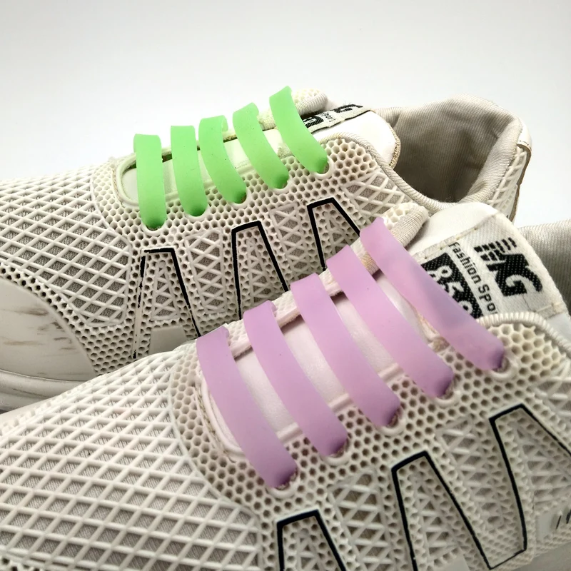 50 Sets 600pcs New Fashion New Unisex Shoelaces Elastic Shoe Lace Creative Silicone Laces Luminous Arrow-shaped Solid color Suit