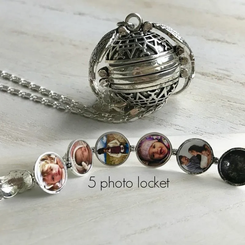 

New Magic Photo Pendant Memory Floating Expanding Photo Locket Necklace Plated Angel Wings Flash Box Fashion Album Box Necklaces