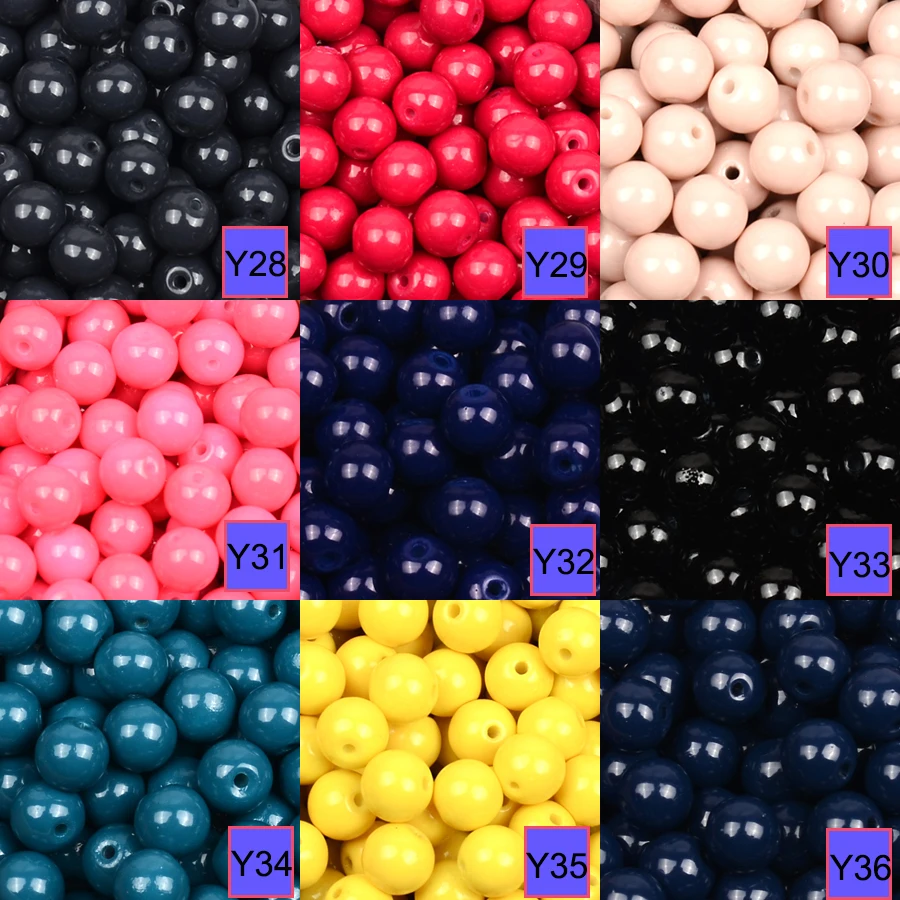 soosmith Wholesale Fashion 8mm Colorful Glass Beads Painted Diy Bracelet  Necklace Accessories Loose Beads For Jewelry Making (4)