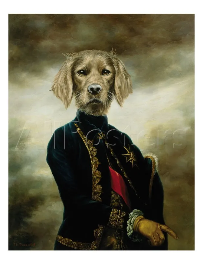 

Animal portrait painting The Marquis Thierry Poncelet 100%hand painted Canvas art dogs High quality