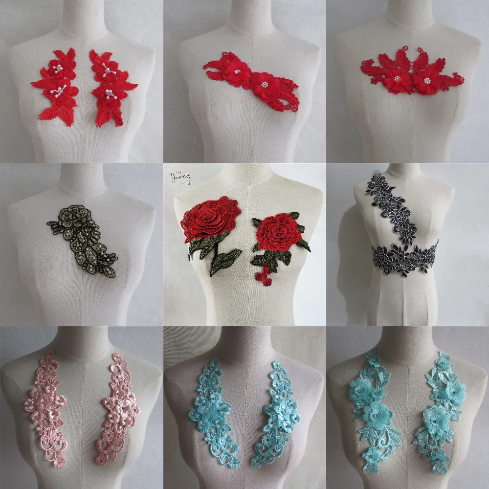 

Emboridered lace Diy sewing Wedding Fabric venise clothing Dress Craft Lace Trim Applique Motif Decoration Accessories