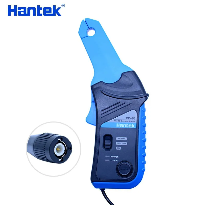 Hantek CC65 AC/DC токовые клещи для осциллографа CC-65 20 кГц полоса пропускания 1МВ/10мА 65А с BNC/разъем типа банан