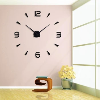

2020 Best Selling Wall Clock DIY Modern Design Acrylic Metal Mirror Sticker Clock 3D Effect Free Shipping