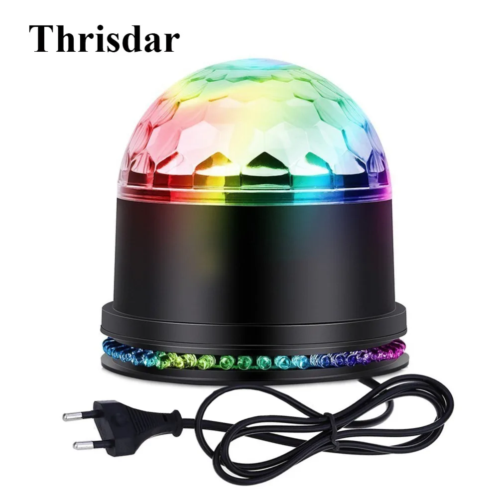

Thrisdar 51LED 15W Sound Actived RGB Disco DJ Party Stage Lights Rotating Magic Ball Light KTV Wedding Club Pub Strobe Light