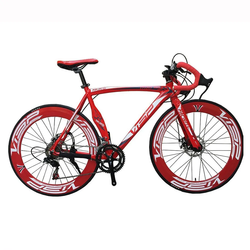 Top VISP Road Bike  48cm 51cm 54cm frame 700C bike 90mm Rim Bike Speed Road Bicycle Disc Brake  Road Cycling 14 speed Bike 1