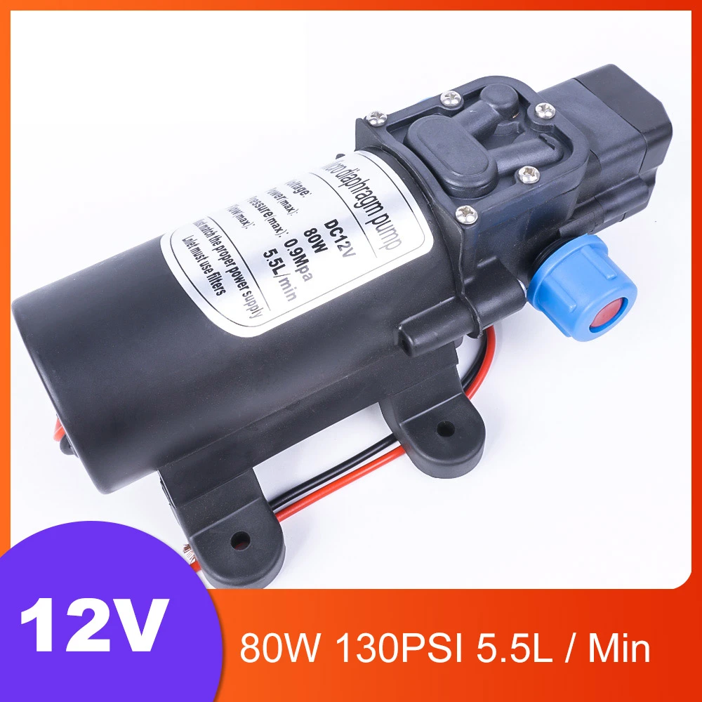Pump DC 12V 80W High-Pressure Micro Diaphragm Water Pump Automatic Switch 5.5L/Min Pump DC 12V 80W High-Pressure Micro Diaphragm Water Pump Automatic Switch 5.5L/Min