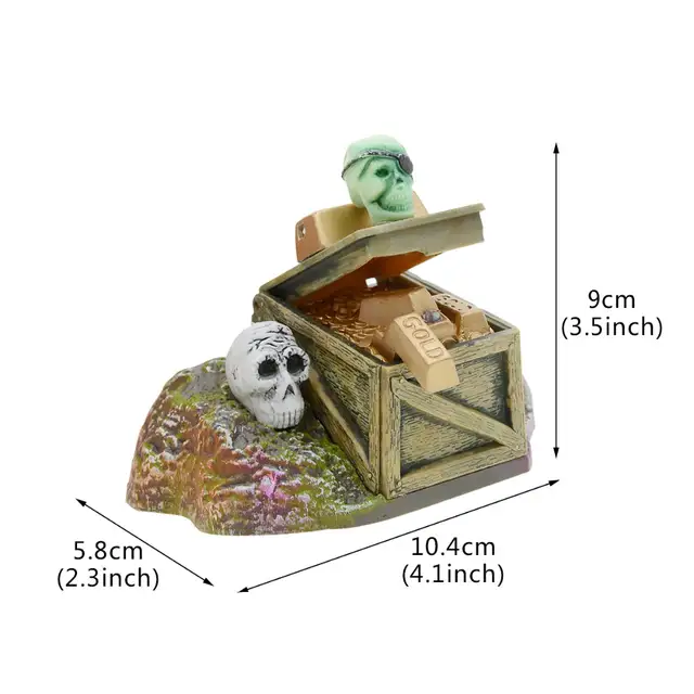 New Aquarium Skull Decoration Resin Halloween Pirate Skeleton