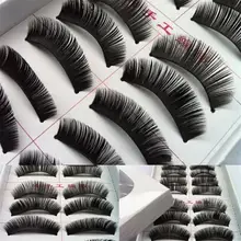 10 пар ручной работы Мягкие Длинные Объемные Накладные ресницы макияж ресницы(черный