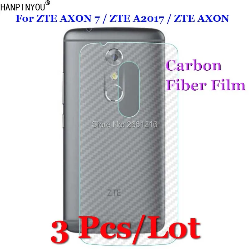 

3 Pcs/Lot For ZTE Axon 7 A2017 2 Axon7 Axon2 5.5" 3D Non-slip Clear Carbon Fiber Back Film Screen Protector Protective Sticker