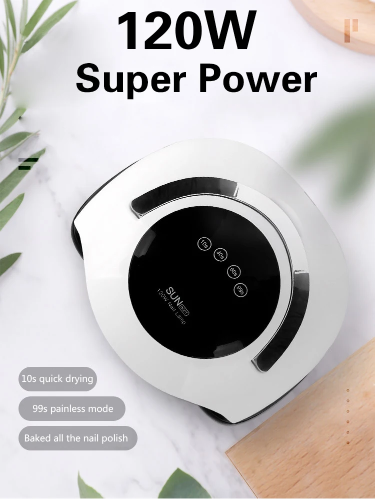 Newest LED Lamp 120W Hight Power Gel Lamp 36 leds UV Lamps Fast Curing Nail Dryer With Big Room and Timer Smart Sensor Nail Tool