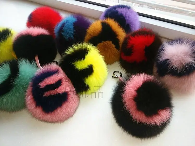 Free shipping fashion Fox fur monster Plush toy Super cute letters Bag Accessory charm small Pendant
