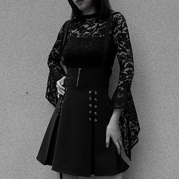 

Punk Top Dark Style Gothic Black Lace Skirt Upper Garment Condole Style Girls Gift Halloween Drop Ship
