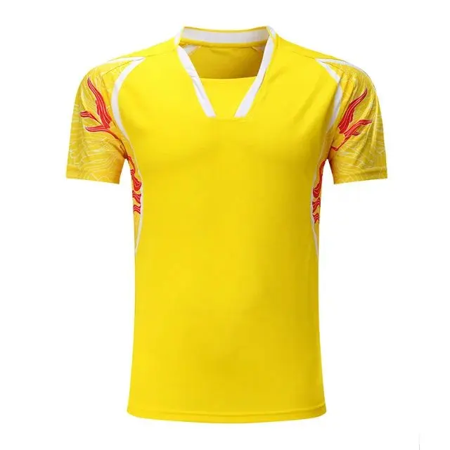 Ropa Deportiva de secado rápido transpirable bádminton camisa, mujeres/hombres Tenis de Mesa dragón impresión equipo juego correr entrenamiento deporte camisetas
