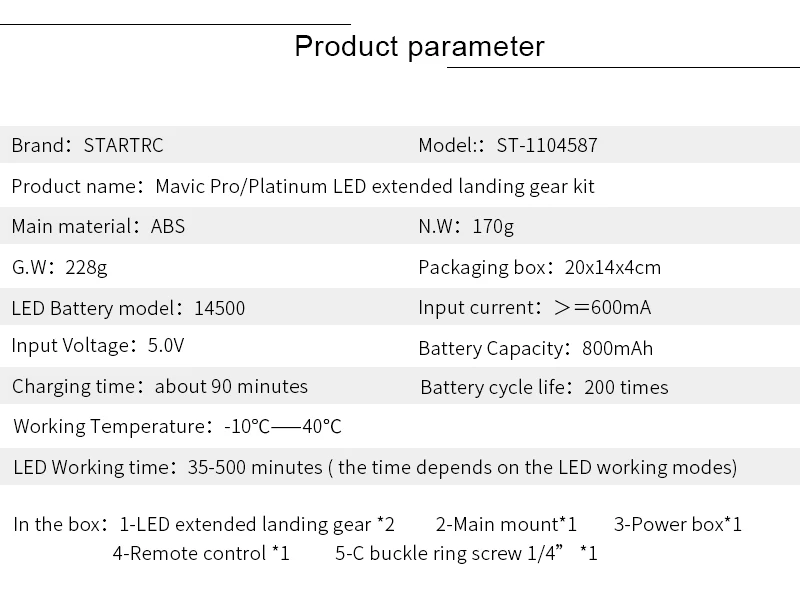 STARTRC DJI Mavic Pro запчасти аксессуары светодиодные мигающие лампы карданный держатель маячка посадка с выпущенными шасси удлиненный усиленный