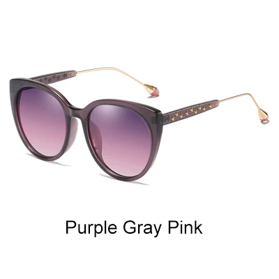 Ralferty солнцезащитные очки-звездочки женские поляризованные UV400 Солнцезащитные очки женские градиентные линзы кошачий глаз солнцезащитные очки женские оттенки солнцезащитные очки D201950 - Цвет линз: Purple Gray Pink