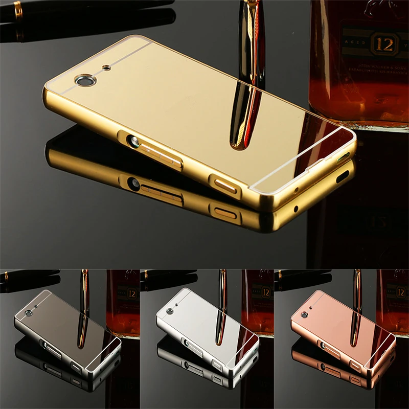 

Luxury Rose Gold Mirror Cases For Sony Xperia Z3 Compact Z3 Mini Alumimum Metal Frame shell Cover for Sony Z5 mini Z5 Compact