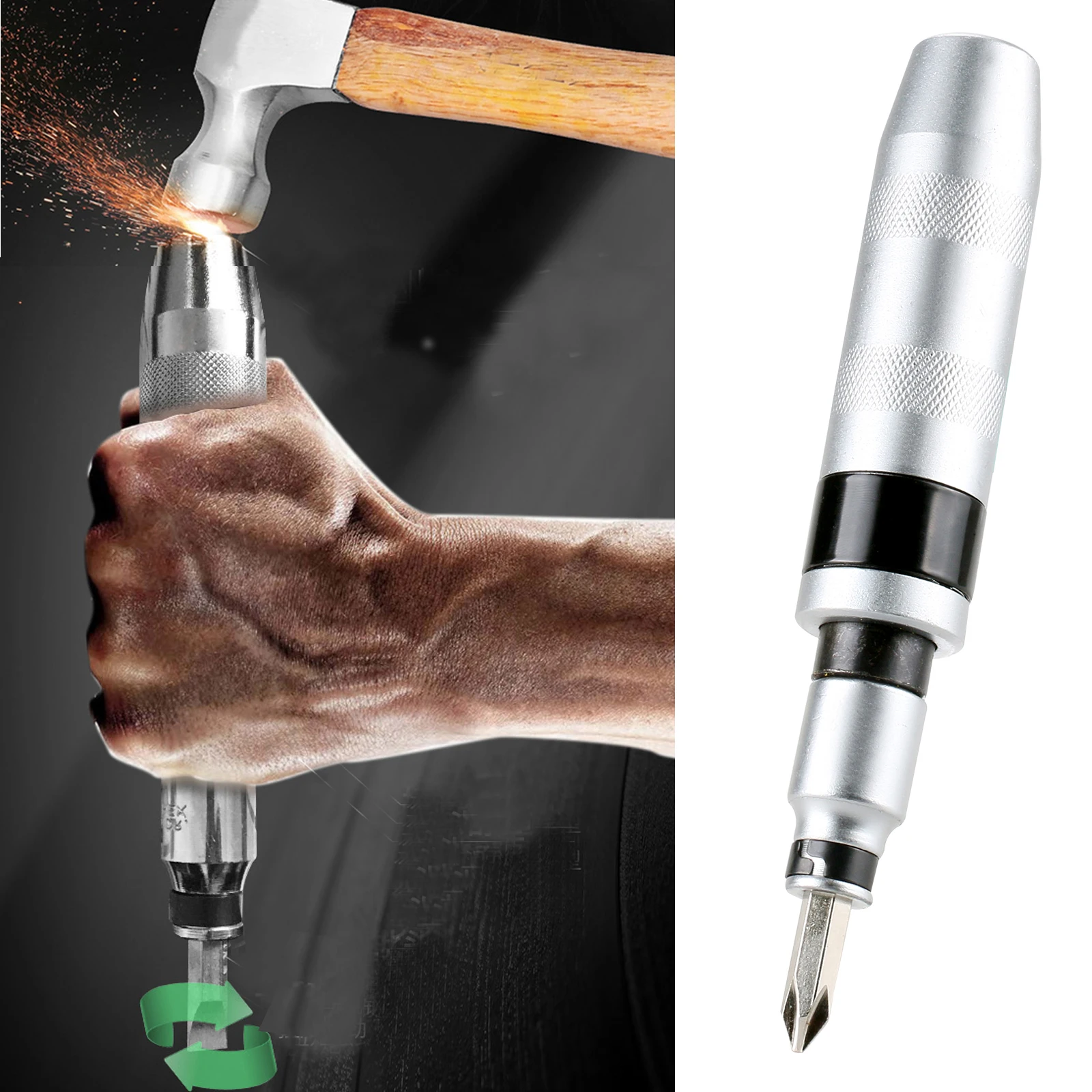 13PCS Hand Impact Screwdriver Set,5/16 inch Drive Screw Remover