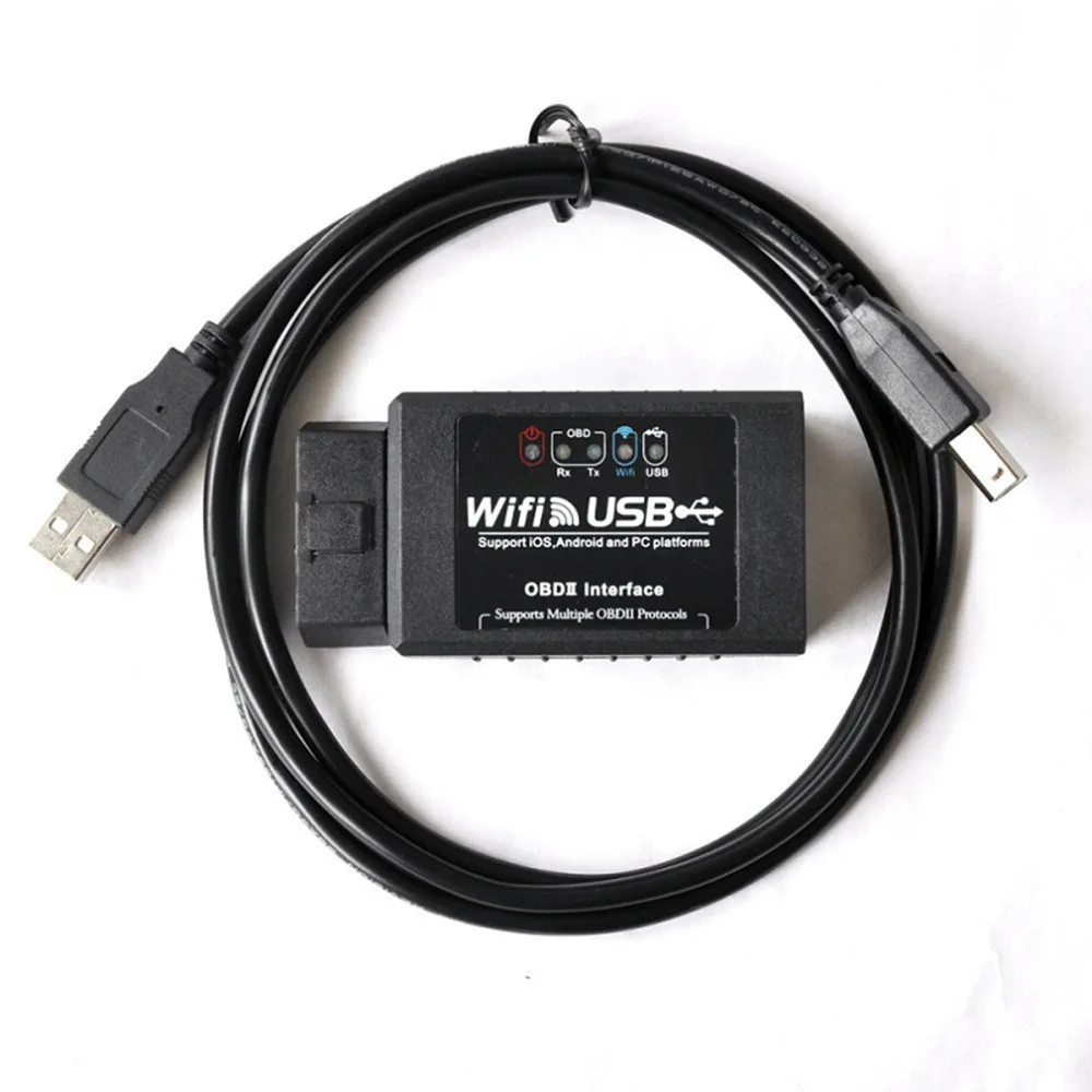 

2016 ELM327 ELM 327 WiFi / USB Interface OBD II Car Vehicle Diagnostic Scanner Tool WIFI327 OBD2 Scanner fit for IOS Android