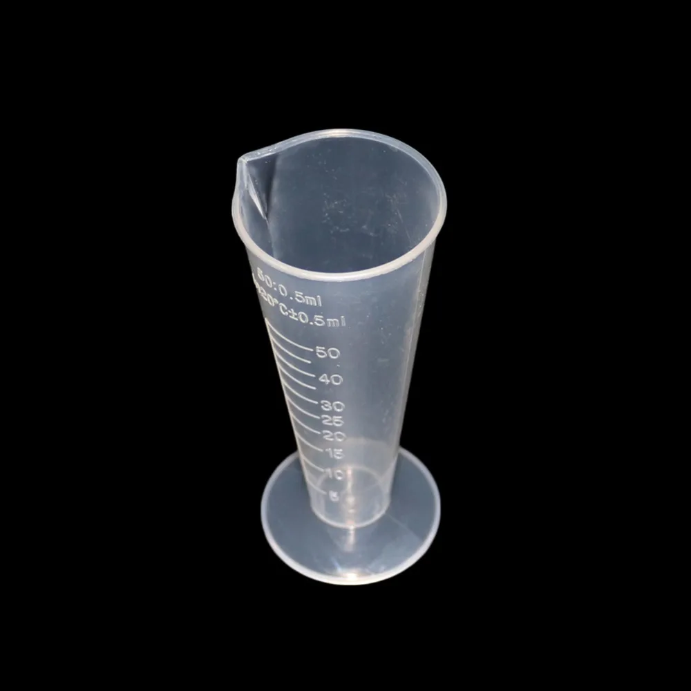 10Pcs 50ml Translucent Plastic Cone Measuring Cylinder Graduated Cylinders Lab Supplies Laboratory Tools School Lab Accessories