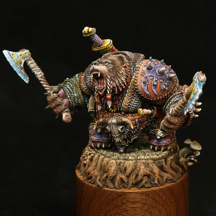 [Loong Way Miniatures] мультфильм Miniatures Викинг медведь 40 мм Смолы миниатюрный|Аксессуары