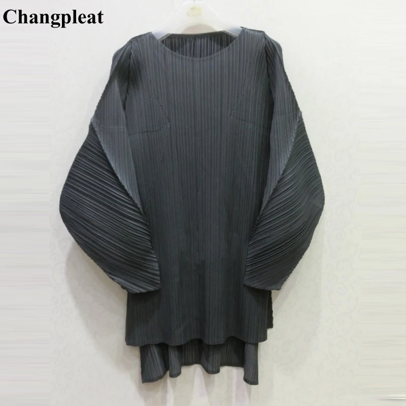 Женская футболка Changpleat свободная с длинным рукавом и круглым вырезом