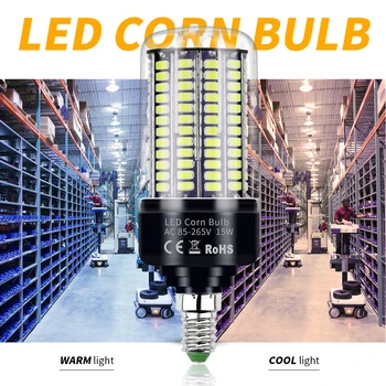 

AC 85-265V E27 Super Bright Led Lamp E14 Led Corn Bulb SMD 5736 Smart IC Led Light 28 40 72 108 132 156 189leds Constant Current