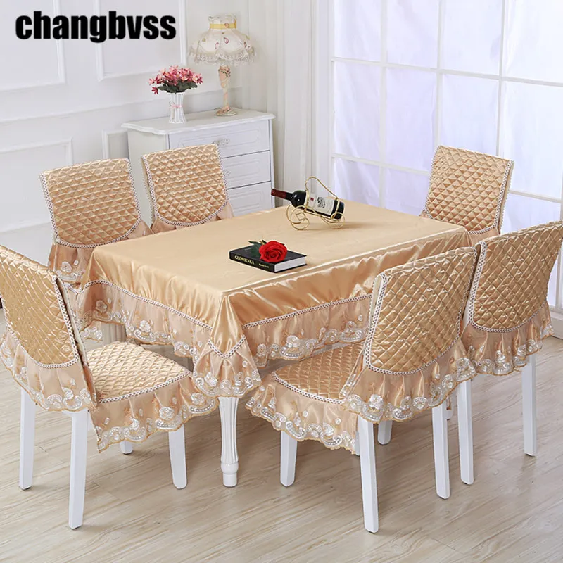 13pcs/set Pastoral Style Rectangular Tablecloth with Chair Covers 130*180 cm Table cloth for Wedding Dining Table Cover nappe