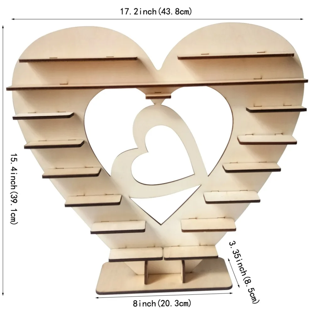Деревянные сердце любовь шоколадный десерт конфеты Дисплей стенд центральным декор держатель Свадебная вечеринка