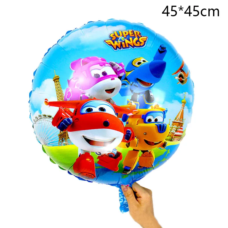 1 шт 3D Супер Крылья фольгированный шар 1" SuperWings globos Jett Гелиевый шар украшения для дня рождения Детские игрушки Воздушные шары - Цвет: Round D