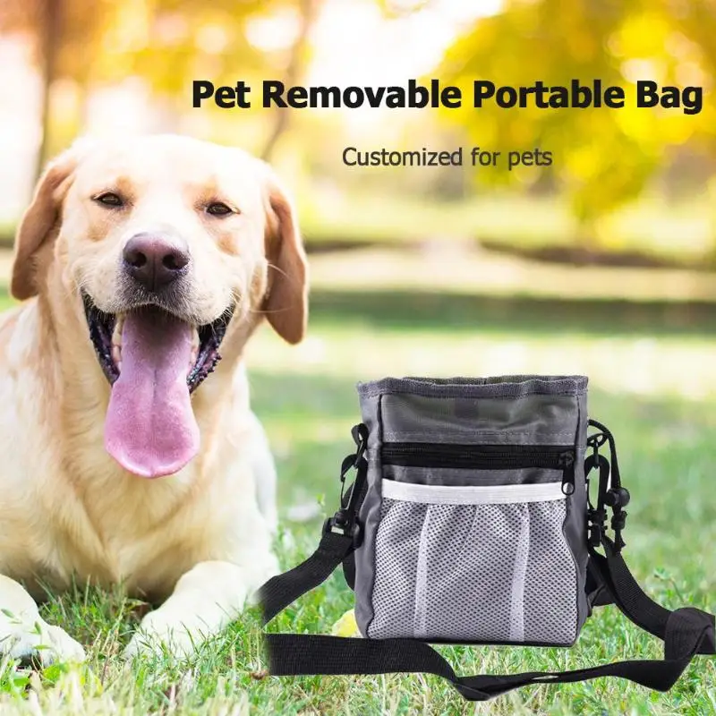 Съемный корм для домашних животных Карманный мешок щенок портативный безопасный модный закуска награда Интерактивная поясная сумка Оксфорд