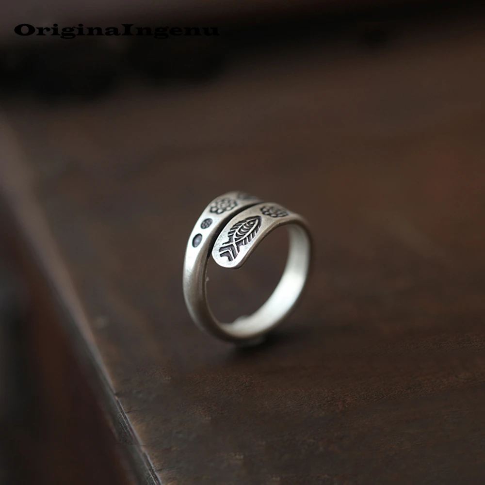 925 Серебряное кольцо Винтаж Бохо ювелирные изделия Шарм Рыба минимализм творческий день рождения уникальный подарок Haut Femme кольца анильос для женщин