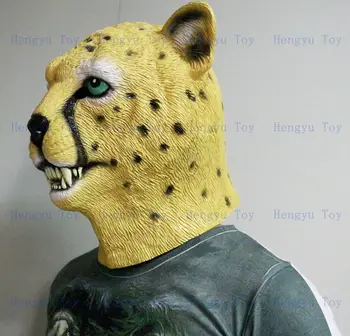 

Animal world Lifelike Latex Masks Comedy Mhow & Masked Ball & Art festival Leopard Mask