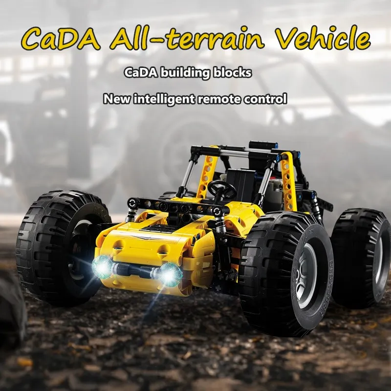 

CaDA C51043W Building Blocks RC Cars All-Terrain Vehicle High-Simulation Buggy Model 2.4G RC Block Car Toys with LED Light