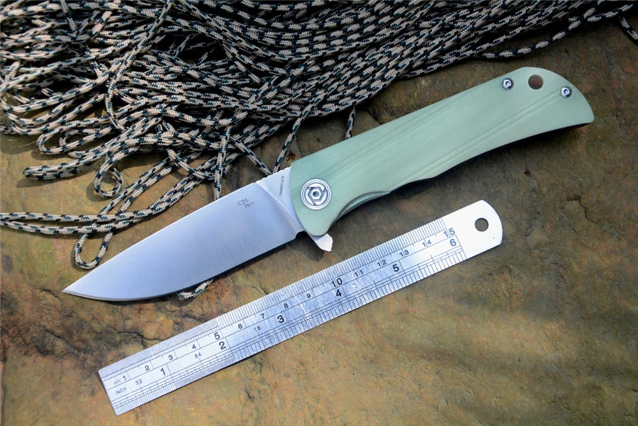 

CH quality pocket knife D2 satin folding blade black or jade handle camping survival knife for hunter for gift collections