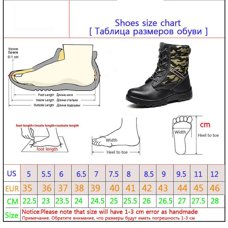 2019 г. зимняя камуфляжная хлопковая рабочая обувь, противоскользящая обувь для защиты от проколов Нескользящая маслостойкая безопасность