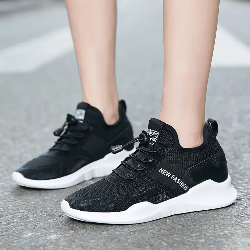 

MWY Fashion Trend Increase Height Women Shoes Breathable Flying Woven Casual Shoes Zapatillas Mujer Thick Bottom Ladies Sneakers